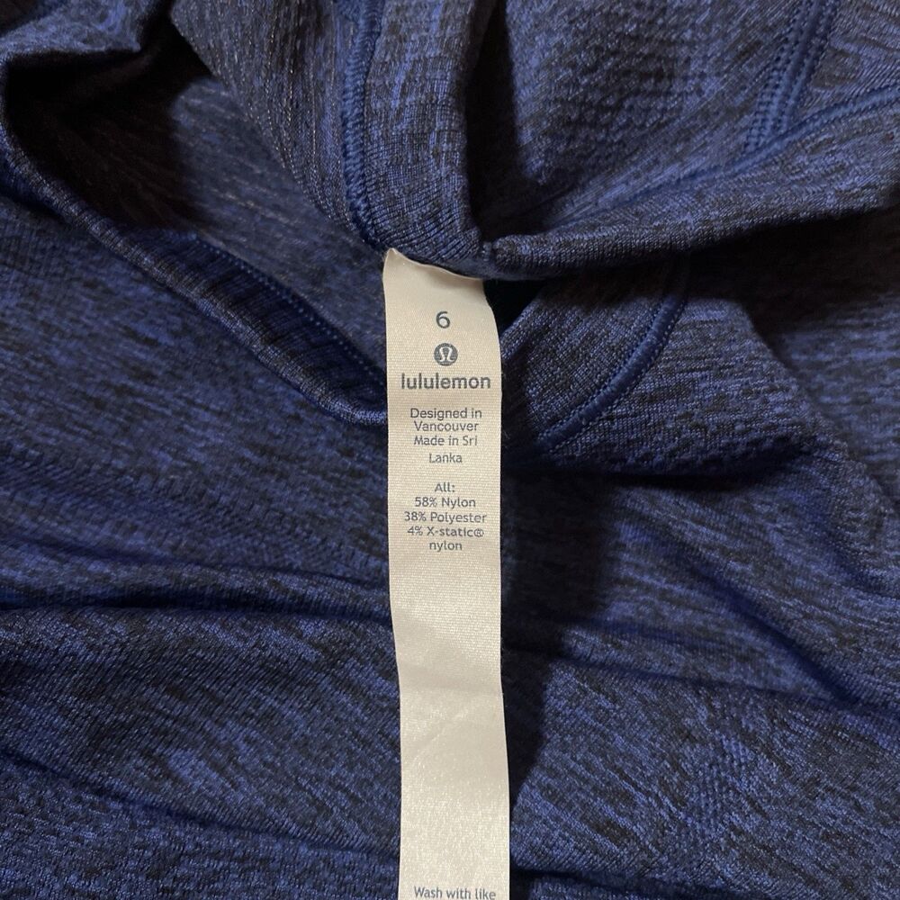 Lululemon Swiftly Tech Long Sleeve Crew Sz 6 Blue Running Fitness Yoga Workout - Picture 9 of 9